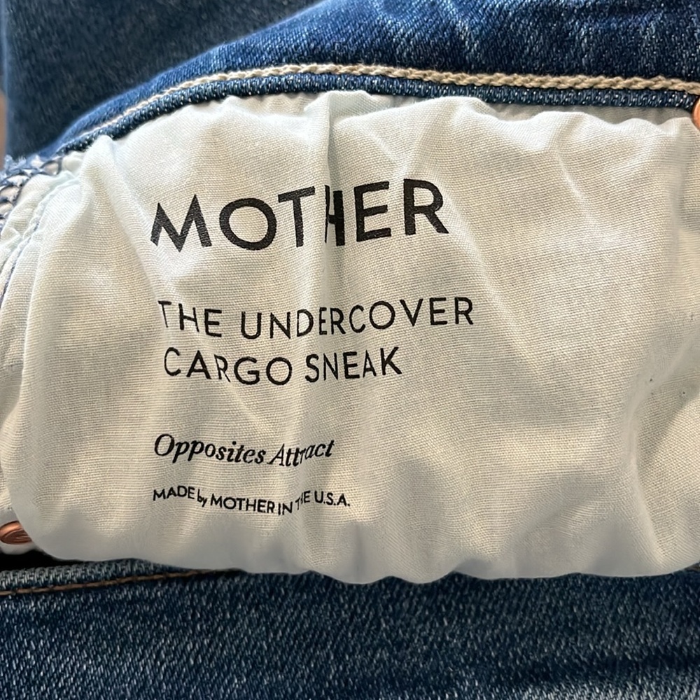 NWT MOTHER The Undercover Cargo Sneak Opposites Attract Jeans Size 32 - Picture 11 of 13